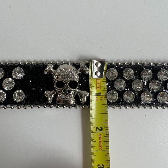 Y2K 2000s skull rhinestone crystal goth emo punk belt - Picture 5 of 6